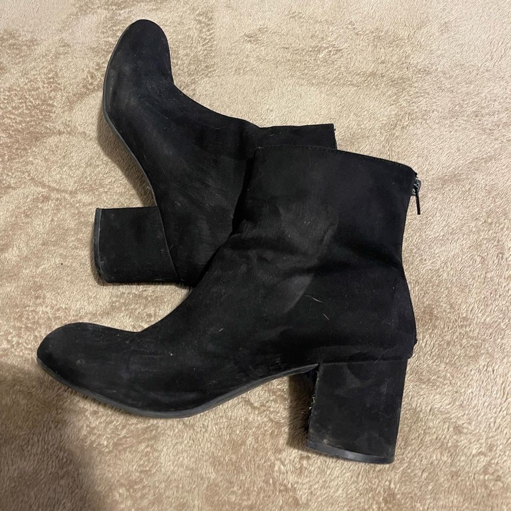 Black Suede Booties 9.5